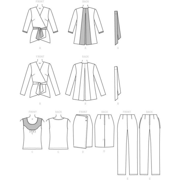 Butterick Sewing Pattern 6638 Jacket Top Pants Skirt Womens Size 8-16 - Picture 3 of 10